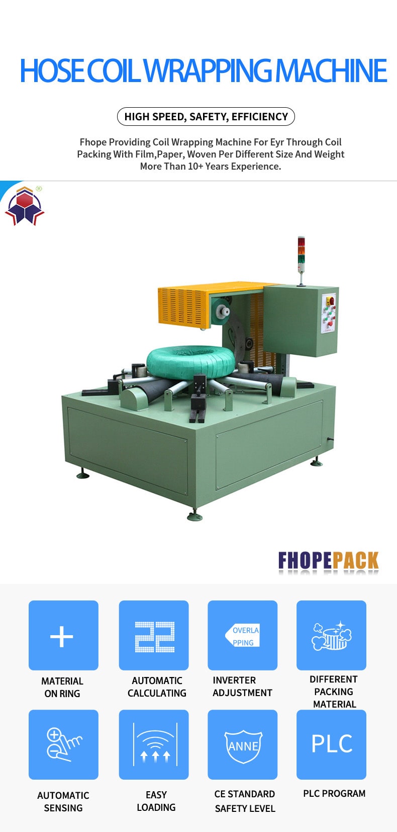 Corrugated hose packing machine